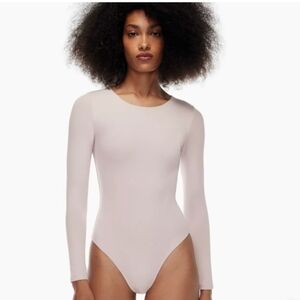 Aritzia Babaton Contour Crew Longsleeve Bodysuit Thong Lilac
